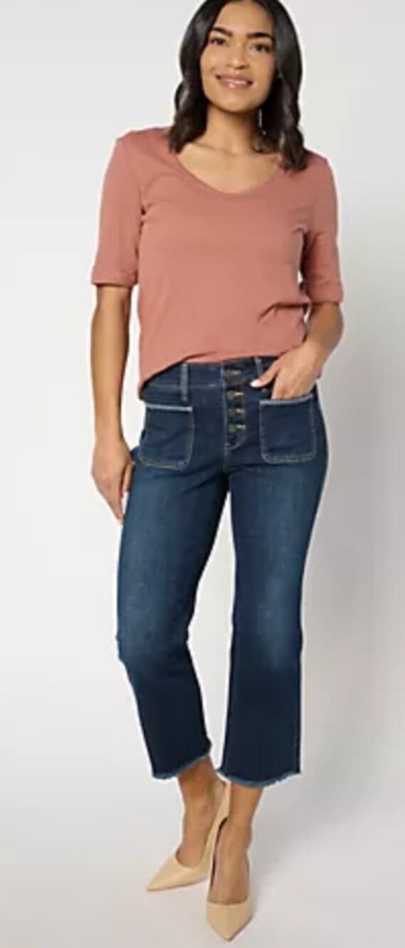 NYDJ Marilyn Ankle Embroidered Denim Jeans Lotus Gardens Womens 24W Petite New